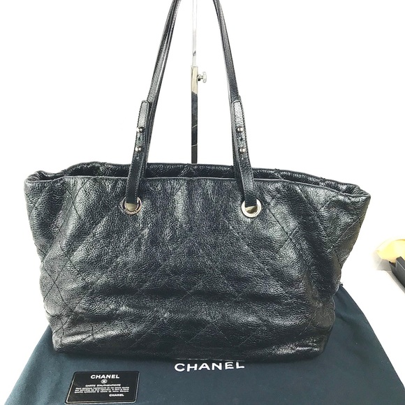 GORGEOUS 💎ZIPPER QUILTED CHANEL 💎TOTE LEATHER - Picture 5 of 13